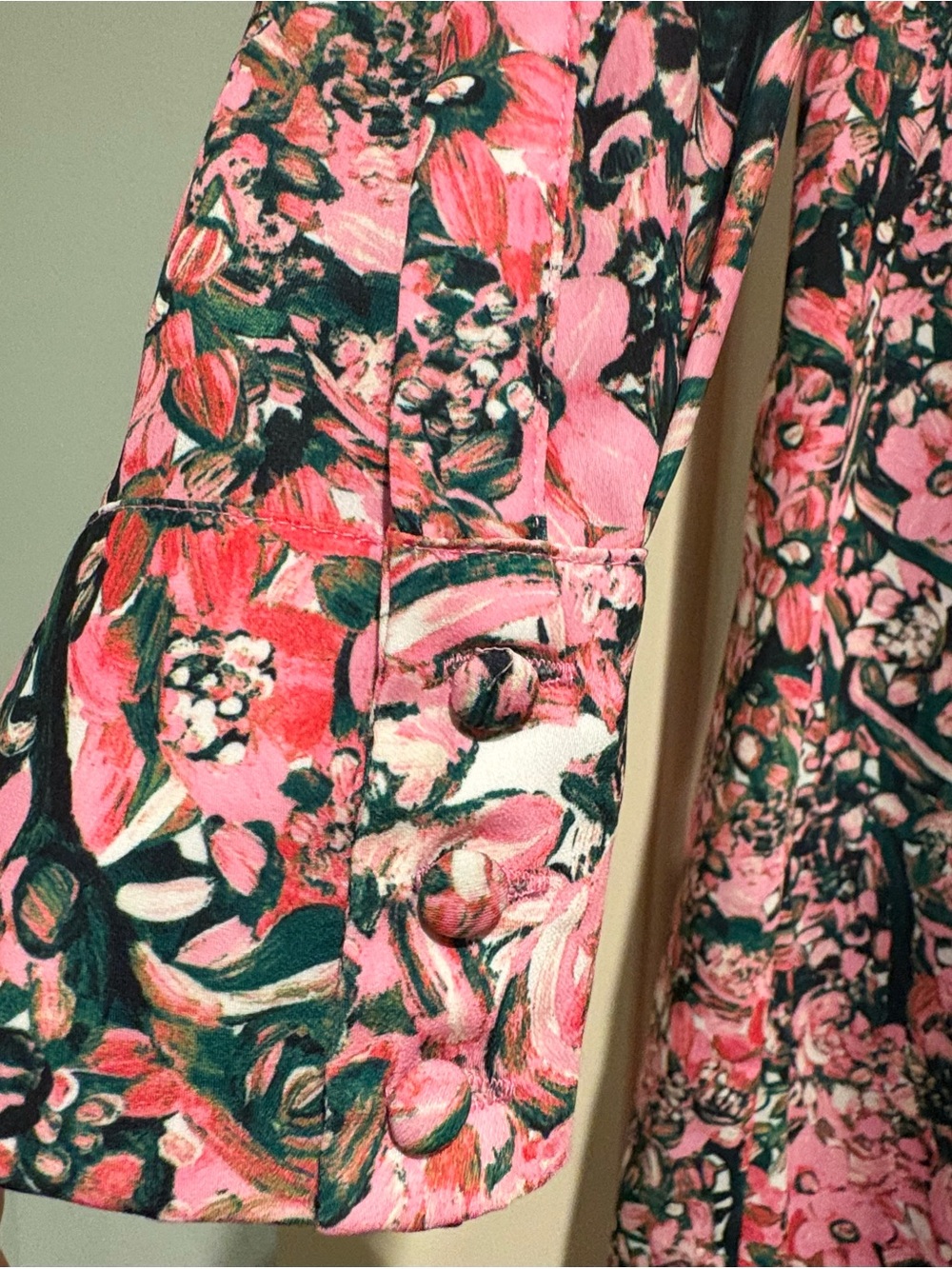 H&M Pink Floral Long Sleeve Midi Dress - Picture 2 of 6